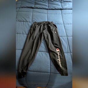 Champion Black Joggers with Logo Detail